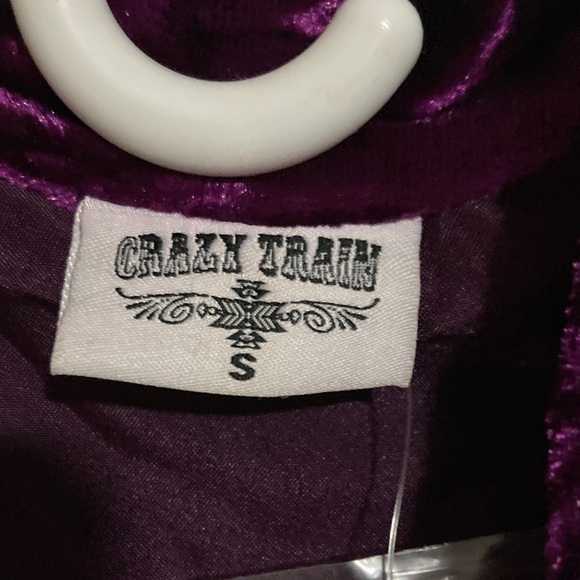 Crazy Train Rich Purple Velvet Jacket - Picture 2 of 12